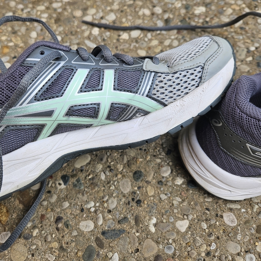 ASICS Ortholite Women's Gel-Contend 4 Running Shoes - Gray and Mint Green - Picture 8 of 10